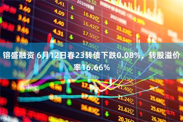 镕盛融资 6月12日春23转债下跌0.08%，转股溢价率16.66%