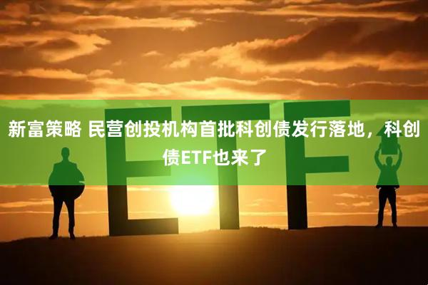 新富策略 民营创投机构首批科创债发行落地，科创债ETF也来了