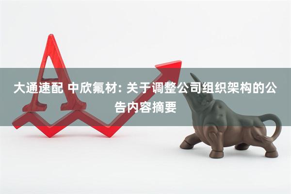大通速配 中欣氟材: 关于调整公司组织架构的公告内容摘要