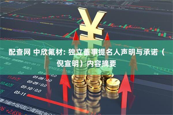 配查网 中欣氟材: 独立董事提名人声明与承诺（倪宣明）内容摘要